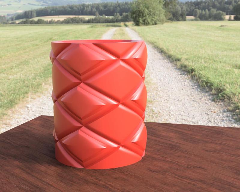 Diamond pattern Vase home decor, Pen holder