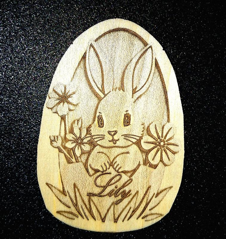 Bunny in easter egg ornament
