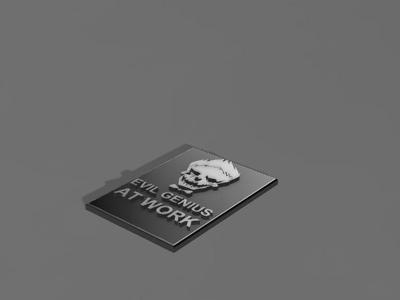 joker themed evil genius at work sign