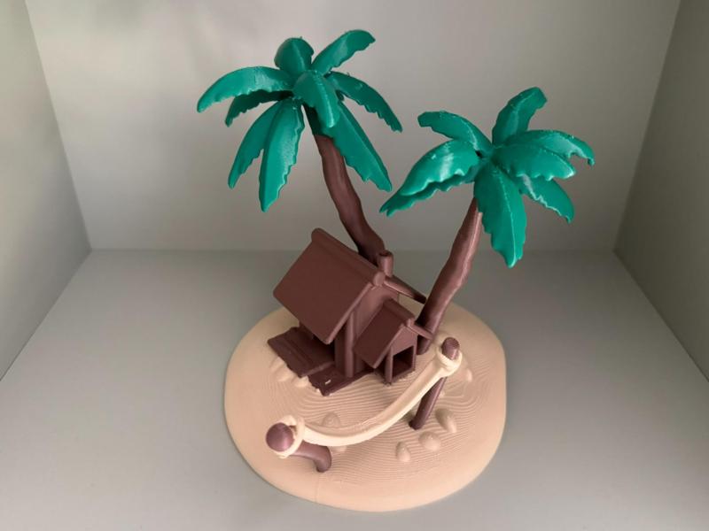 Tropical Island Decor for Jumping Spider Terrarium