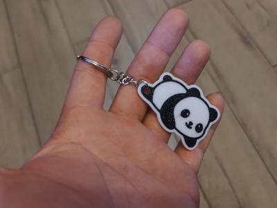 Cute blushing panda keychain