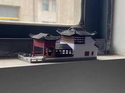 Antique Architecture Model Micro Landscape Rockery Bonsai Decoration Retro Humble Administrator's Garden Fragrant Islet Model