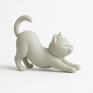 Stretching Cat Figurine