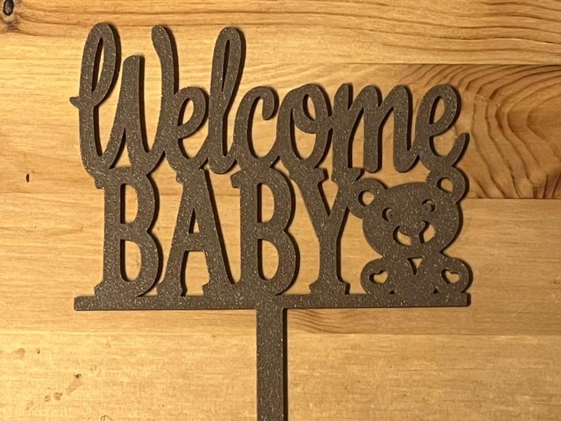 welcome baby cake topper