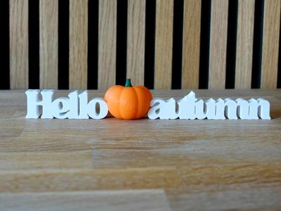 Woordbeeld - Hello autumn met pompoen