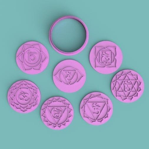 cutting + stamp 7 chakras