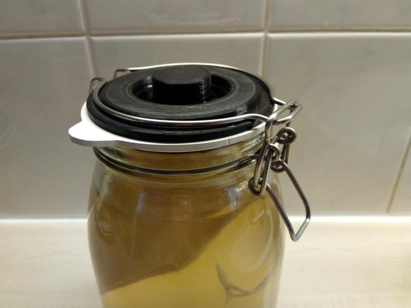Fermentation lock for Ikea Korken (Weck) jar