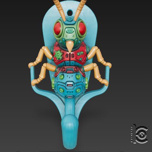 Cicadabot Hook - Rhythmic Mech Insect STL