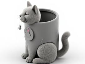 Cute cat desktop trash bin