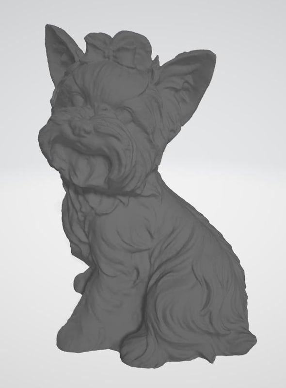 Yorkie Statue Scan