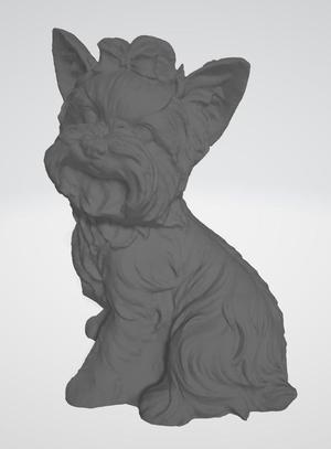 Yorkie Statue Scan