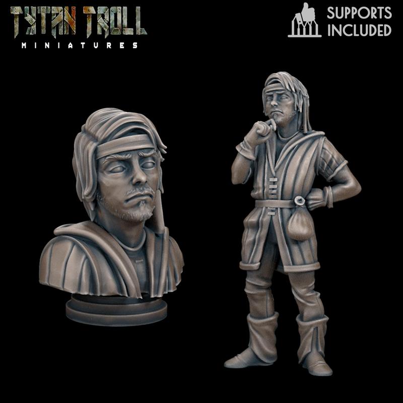 Curse of Strahd - Karl Watcher Mini Bust Combo [Pre-Supported]