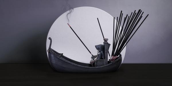 Skull Incense Holder / Halloween Grim Reaper