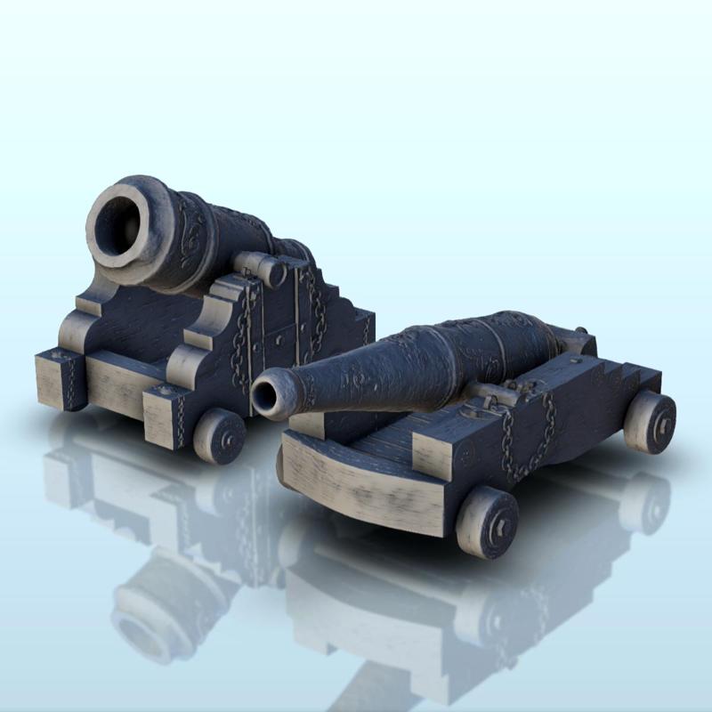 Set of 2 powder guns (1) - Pirate Jungle Island Beach Piracy Caribbean Medieval terrain