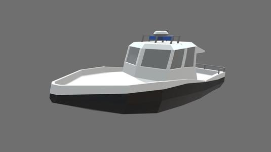 Low Poly Police Boat // Design 01