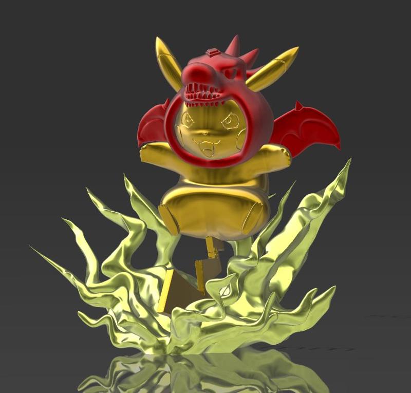 Pikachu Cosplay Slifer The Sky Dragon Pokemon x Yugioh