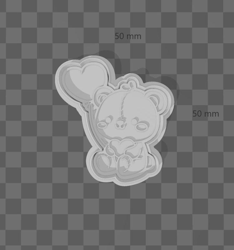 BALLOON TEDDY BEAR COOKIE CUTTER AND MARKER