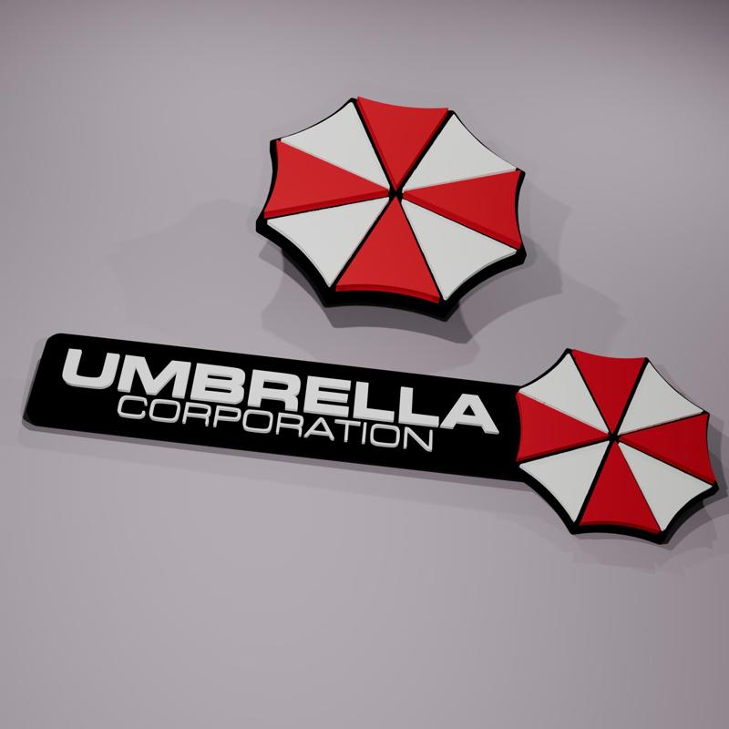 2 Umbrella Corporation Logos in 3D - Gamer Decoration