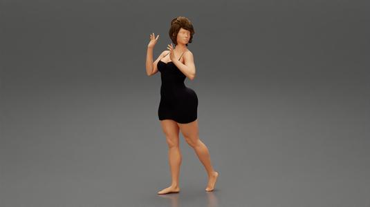 Young Sexy Woman Wearing Mini Dress 3D Print Model