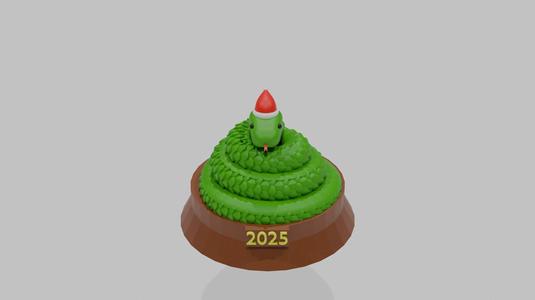 A New Year's snake on a stand.