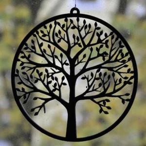 Window decoration with tree