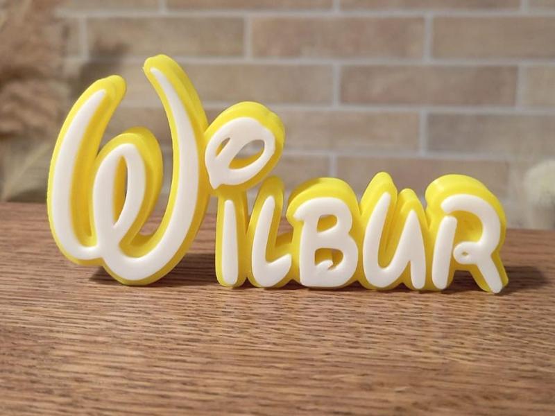 Wilbur Disney Name Sign Decorated Room child Birth