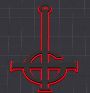 Ghost Cross Keyring or Earring 
