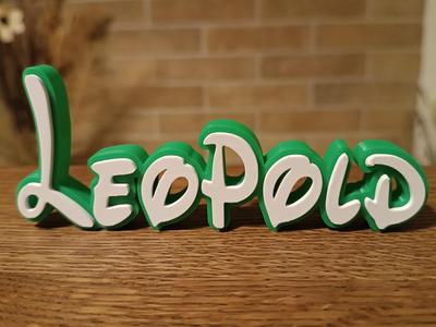 Disney Name Sign Leopold Kid Room Wall Decor Tag 
