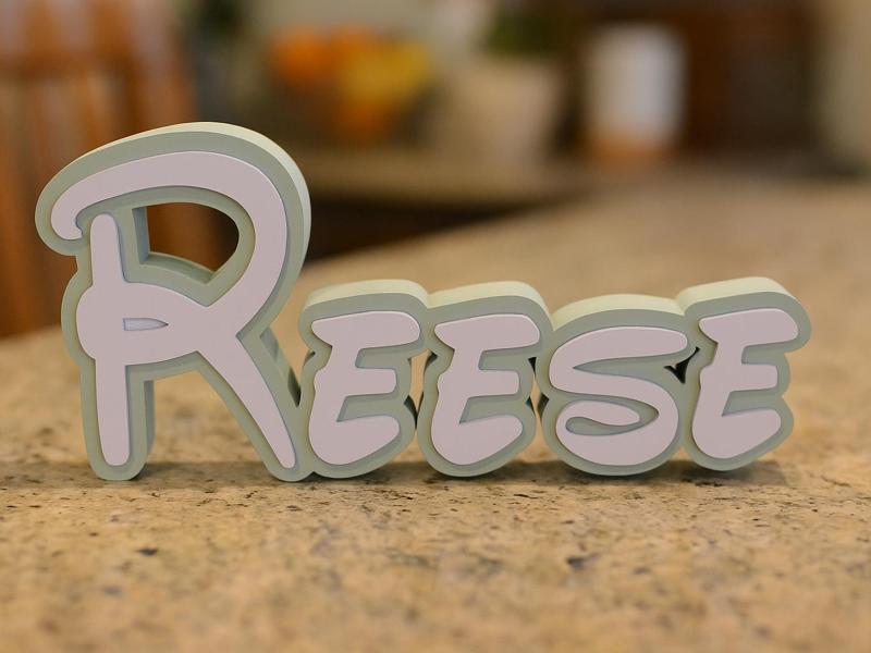 Disney Name Sign Reese Kid Room Wall Decor Tag 