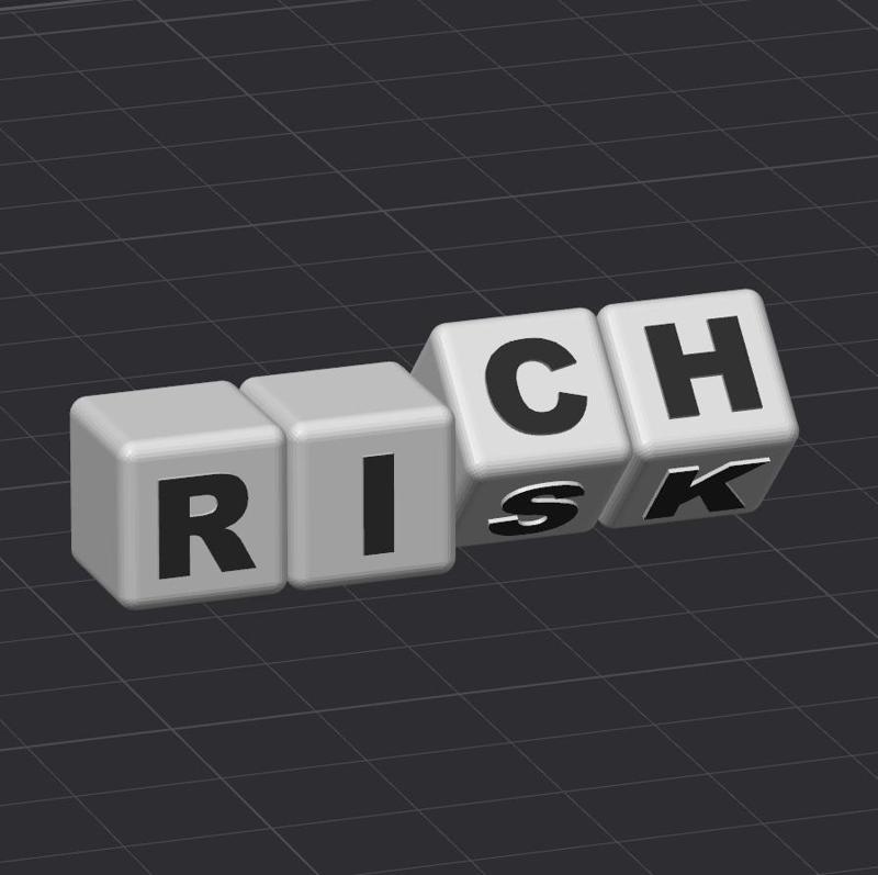 Rotating Risk Rich Keychain