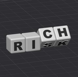 Rotating Risk Rich Keychain