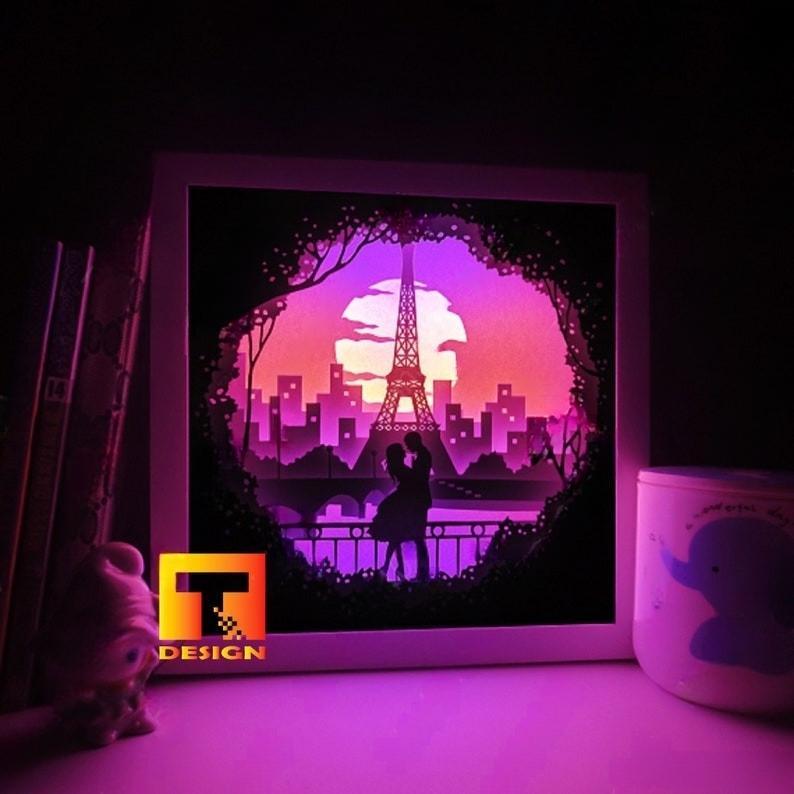 Love on the Seine in Paris light box