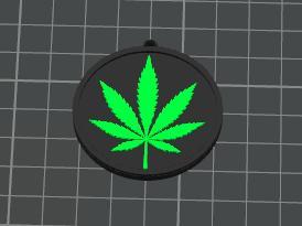 Cannabis leaf keychain