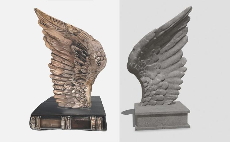 Angel wing protection statue, spiritual guidance, home decor, Wing on stand Tabletop gift, knowledge and wisdom