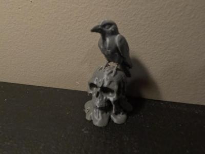 Melted Skull with Crow