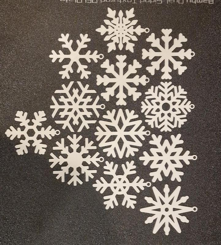 Snowflakes Xmas Pack 2 hang keyring