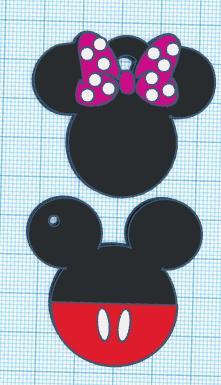 Minie and Mickey keychain
