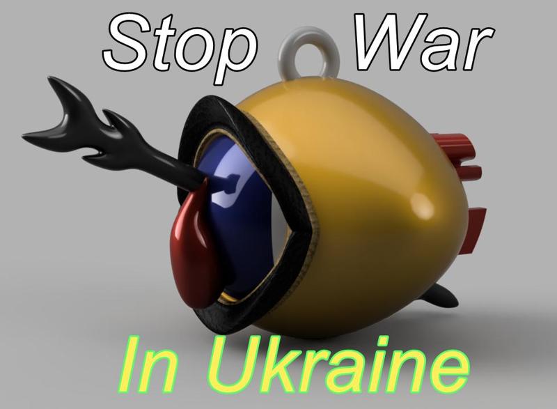 keychain  keyring trinket neck pendant key-keeper necklace Decor Sign "STOP WAR IN UKRAINE" PUTIN STOP - everyone should make and hang this sign everywhere real 3D Relief For CNC building decor wall or door-mount for decoration sw-07 3d print