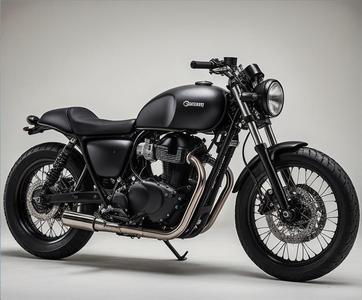 Matte Black Classic Cafe Racer Motorcycle
