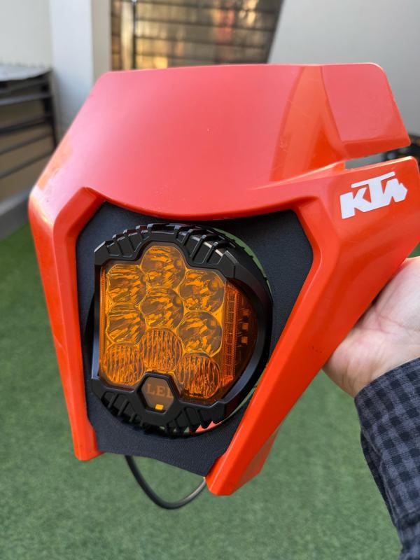 LED Fog Light Support for KTM Front Mask (Universal 3-inch Yellow Lens)