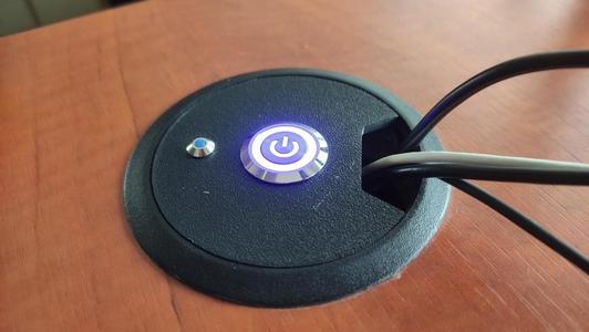 Cover for cable entry with power button for PC