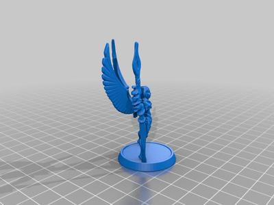 heroscape: kelda the kyrie warrior on base