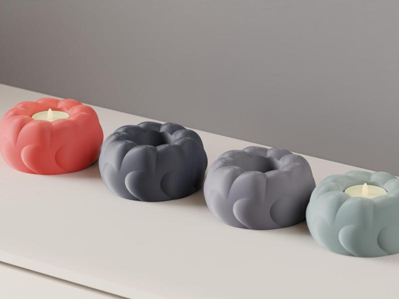 LED Tealight Holder. aesthetic Cloud Like candle 