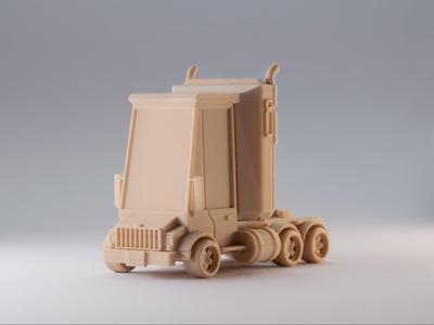 tooned Semi Truck Kit Card