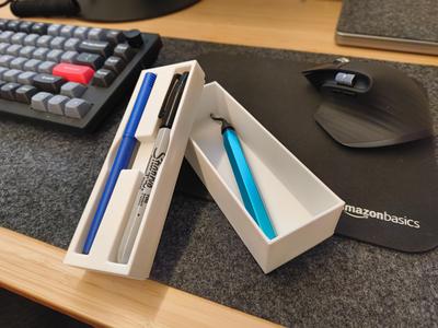 Pen Holder With Hidden Storage