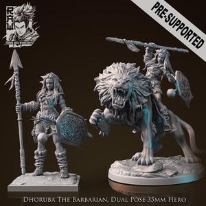 Dhoruba The Barbarian - Idle and Action Pose Lion Rider