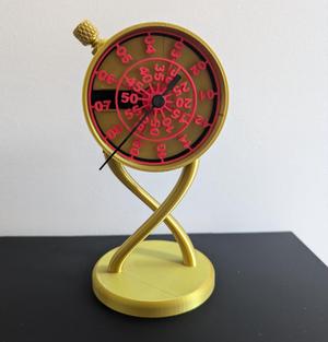 Helix stand for rotating number dial clock