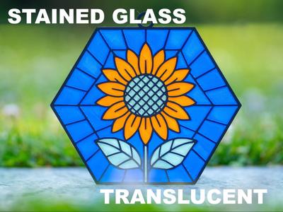 Stained glass sunflower