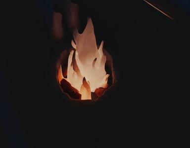 A Cozy Fireplace - Voice Activated LED Lamp