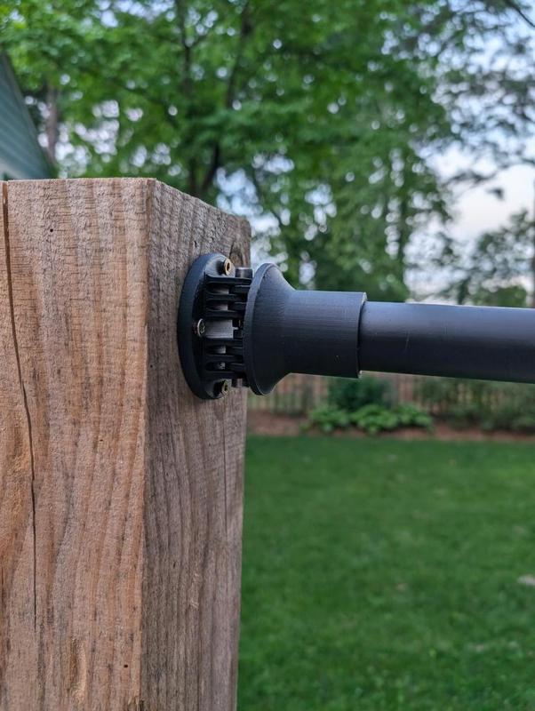 Outdoor Curtain Rod Holder with Adjustable Angle for 1in PVC Pipe
